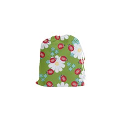 Insect Flower Floral Animals Star Green Red Sunflower Drawstring Pouches (xs)  by Mariart