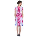 British Flag Abstract British Union Jack Flag In Abstract Design With Flowers Short Sleeve Front Wrap Dress View2