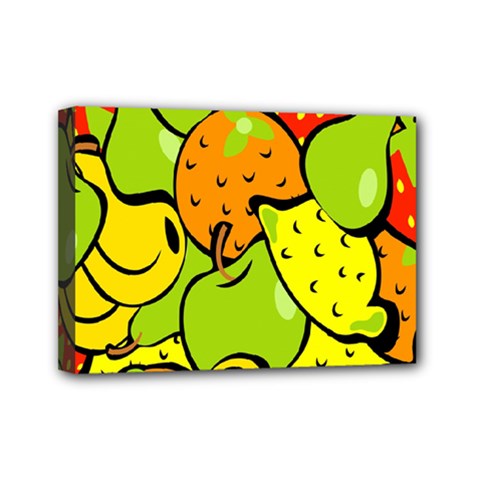 Digitally Created Funky Fruit Wallpaper Mini Canvas 7  X 5  by Nexatart