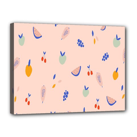 Papaya Apple Cherry Wine Fruit Pink Purple Canvas 16  X 12  by Mariart