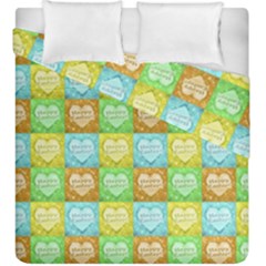 Colorful Happy Easter Theme Pattern Duvet Cover Double Side (king Size) by dflcprints