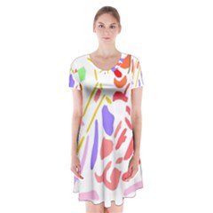 Motorcycle Racing The Slip Motorcycle Short Sleeve V-neck Flare Dress by Nexatart