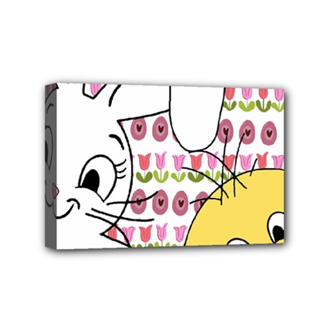 Easter Bunny And Chick  Mini Canvas 6  X 4  by Valentinaart