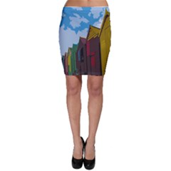 Brightly Colored Dressing Huts Bodycon Skirt by Nexatart