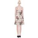 Flower Floral Black Pink Spaghetti Strap Velvet Dress View2