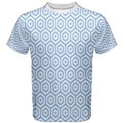 Light Blue Hexagon Men s Cotton Tee by justbeeinspired2