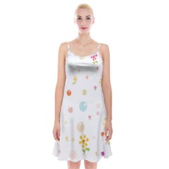 Flower Floral Star Balloon Bubble Spaghetti Strap Velvet Dress by Mariart