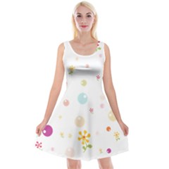 Flower Floral Star Balloon Bubble Reversible Velvet Sleeveless Dress by Mariart