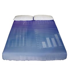 Business Background Blue Corporate Fitted Sheet (queen Size) by Nexatart