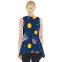 Rocket Ufo Moon Star Space Planet Blue Circle Side Drop Tank Tunic View2