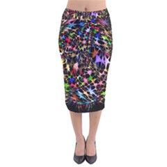 Network Integration Intertwined Velvet Midi Pencil Skirt by Nexatart