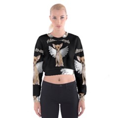 Angel Chihuahua Cropped Sweatshirt by Valentinaart