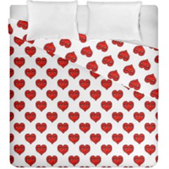 Emoji Heart Shape Drawing Pattern Duvet Cover Double Side (king Size) by dflcprints