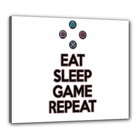 Eat Sleep Game Repeat Canvas 24  X 20  by Valentinaart