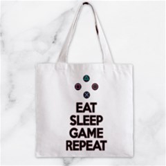 Eat Sleep Game Repeat Zipper Grocery Tote Bag by Valentinaart