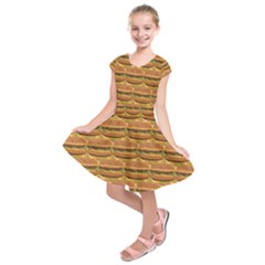 Delicious Burger Pattern Kids  Short Sleeve Dress by berwies