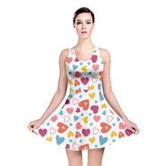 Colorful Bright Hearts Pattern Reversible Skater Dress by TastefulDesigns