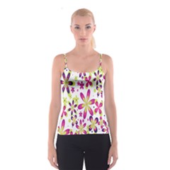 Star Flower Purple Pink Spaghetti Strap Top by Mariart