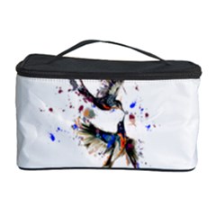 Colorful Love Birds Illustration With Splashes Of Paint Cosmetic Storage Case by TastefulDesigns