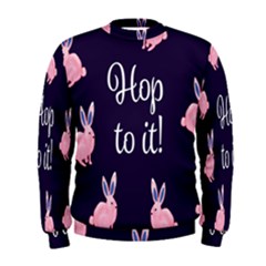 Rabbit Bunny Pink Purple Easter Animals Men s Sweatshirt by Mariart