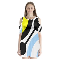 Circle Line Chevron Wave Black Blue Yellow Gray White Shoulder Cutout Velvet  One Piece by Mariart
