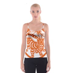 Chinese Zodiac Signs Tiger Star Orangehoroscope Spaghetti Strap Top by Mariart