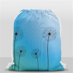 Flower Back Blue Green Sun Fly Drawstring Bag (small) by Mariart