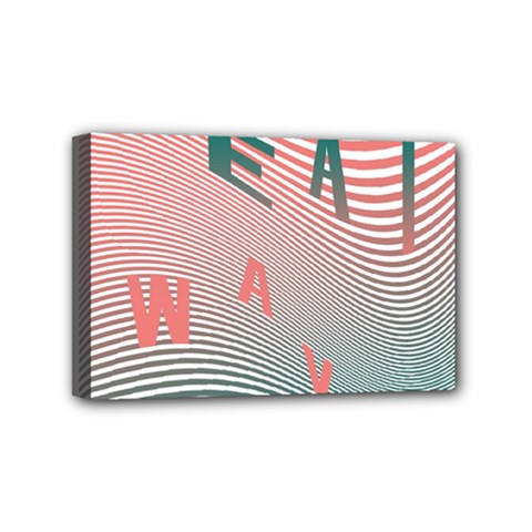 Heat Wave Chevron Waves Red Green Mini Canvas 6  X 4  by Mariart
