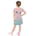 Heat Wave Chevron Waves Red Green Kids  Short Sleeve Velvet Dress View2