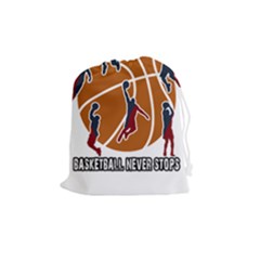 Basketball Never Stops Drawstring Pouches (medium)  by Valentinaart