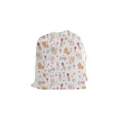 Kittens And Birds And Floral  Patterns Drawstring Pouches (small)  by TastefulDesigns