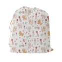 Kittens and birds and floral  patterns Drawstring Pouches (XXL) View2