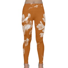 Autumn Crocus Orange Classic Yoga Leggings by DeneWestUK