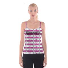 Black Friday Sale White Pink Disc Spaghetti Strap Top by Mariart