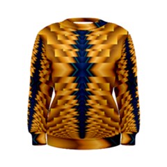 Plaid Blue Gold Wave Chevron Women s Sweatshirt by Mariart