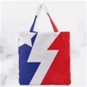 Three Colors Blue White Line Star Grocery Tote Bag View1