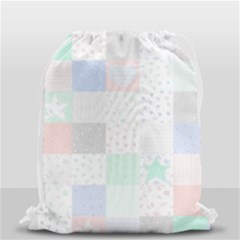 Sweet Dreams Rag Quilt Drawstring Bag (small) by Mariart