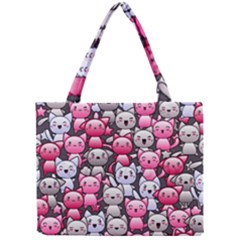 Cute Doodle Wallpaper Cute Kawaii Doodle Cats Mini Tote Bag by Nexatart