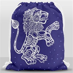 Leo Zodiac Star Drawstring Bag (large) by Mariart