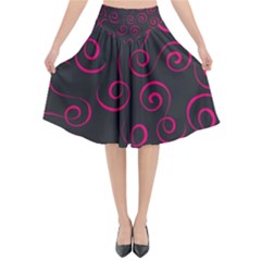 Pattern Flared Midi Skirt by ValentinaDesign