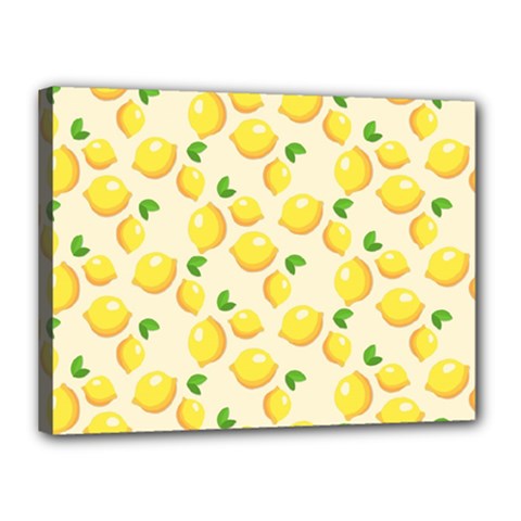 Lemons Pattern Canvas 16  X 12  by Nexatart