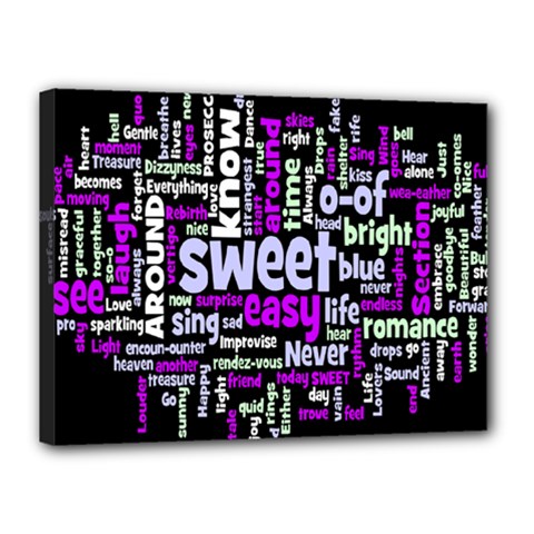 Writing Color Rainbow Sweer Love Canvas 16  X 12  by Mariart