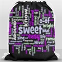 Writing Color Rainbow Sweer Love Drawstring Bag (Large) View1