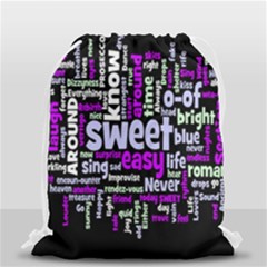 Writing Color Rainbow Sweer Love Drawstring Bag (small) by Mariart