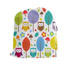 Cute Owl Drawstring Pouches (xxl) by Nexatart