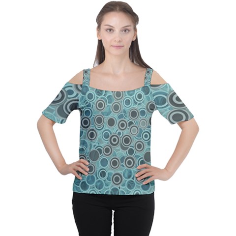Abstract Aquatic Dream Women s Cutout Shoulder Tee by Ivana