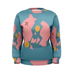 Coins Pink Coins Piggy Bank Dollars Money Tubes Women s Sweatshirt by Mariart