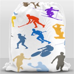Sport Player Playing Drawstring Bag (large) by Mariart