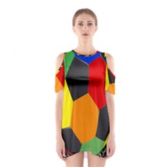 Team Soccer Coming Out Tease Ball Color Rainbow Sport Shoulder Cutout One Piece by Mariart