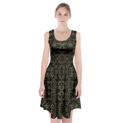 Golden Geo Tribal Pattern Racerback Midi Dress by dflcprintsclothing